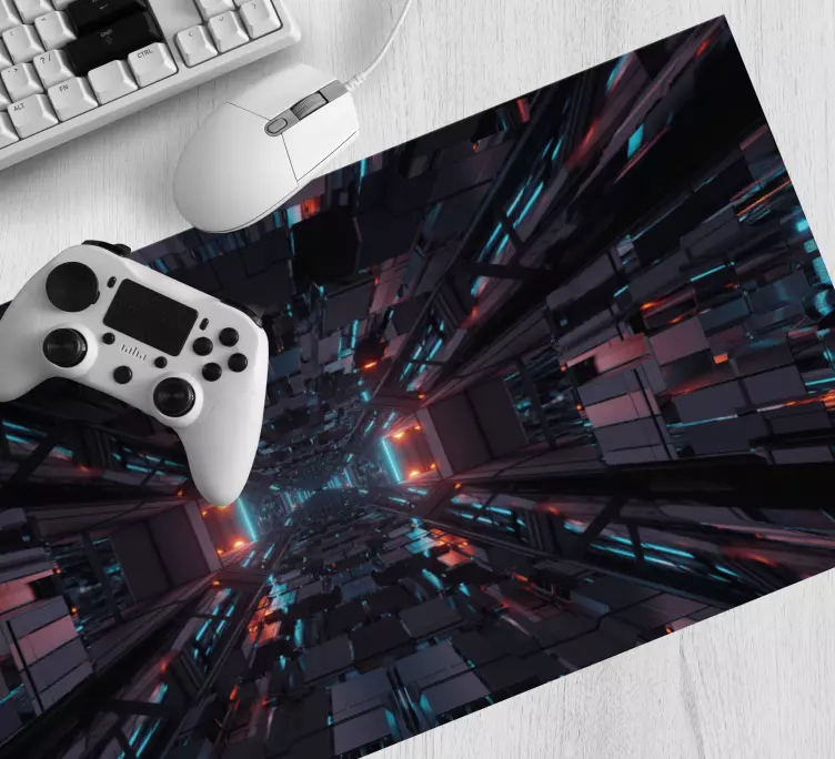 Futuristic tech depth gaming mouse pad - TenStickers