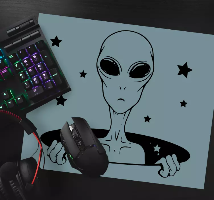 Gaming mouse pad alien grasping stars - TenStickers