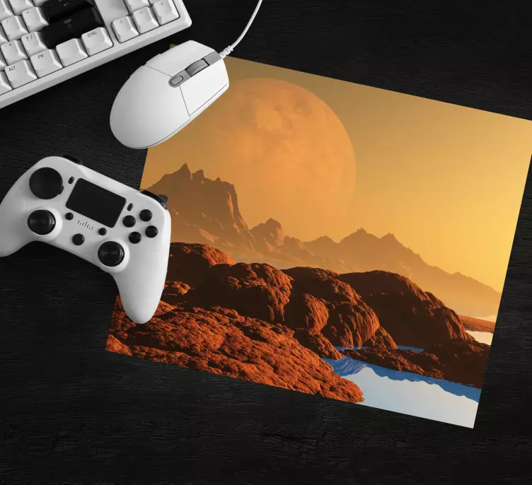 Gaming mouse pad alien landscape scene - TenStickers