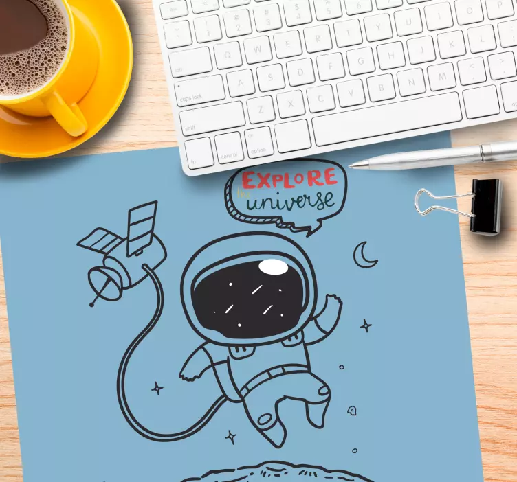 Gaming mouse pad astronaut exploring the universe - TenStickers