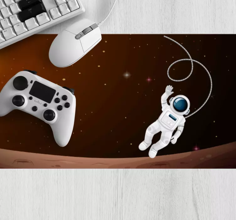 Gaming mouse pad astronaut in floating space - TenStickers