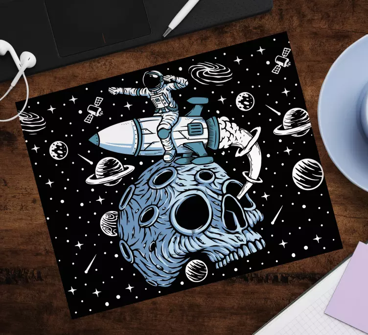 Gaming mouse pad astronaut on rocket - TenStickers