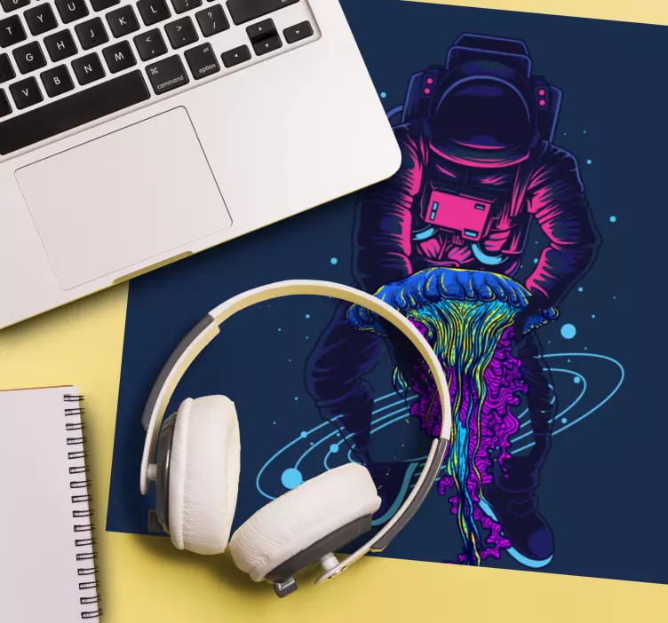 Gaming mouse pad astronaut with jellyfish - TenStickers