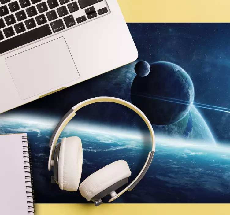 Gaming mouse pad celestial orbital landscape - TenStickers