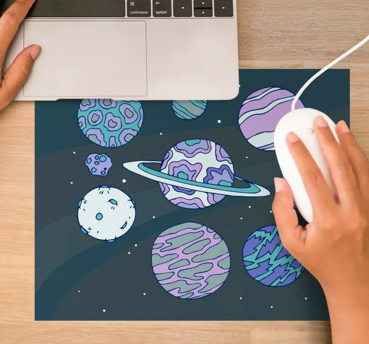 Gaming mouse pad colorful planet design - TenStickers