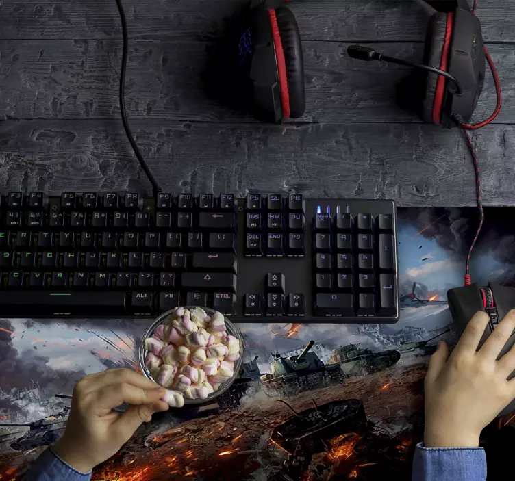 Gaming mouse pad explosive battlefield scene - TenStickers