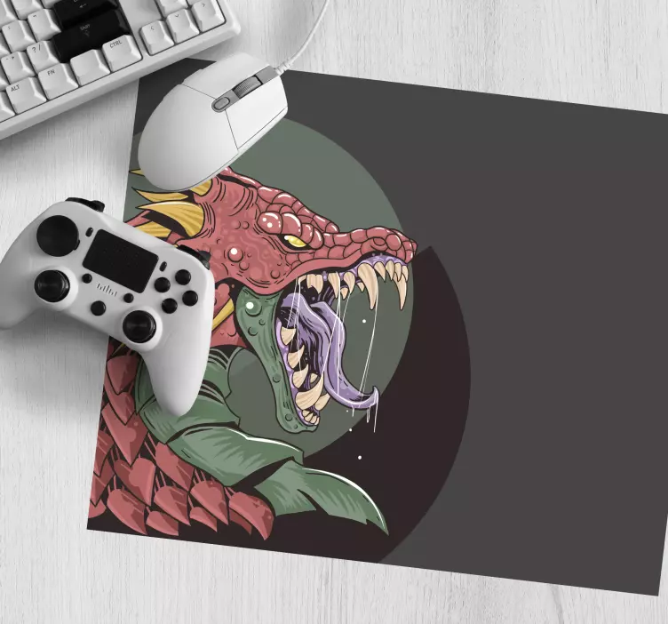 Gaming mouse pad ferocious dragon head - TenStickers