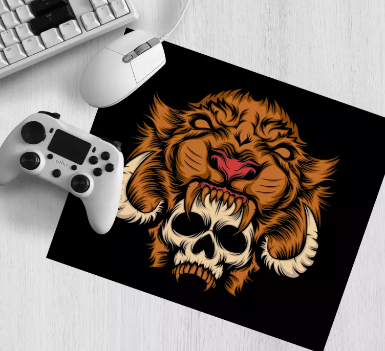 Gaming mouse pad fierce animal skull design - TenStickers