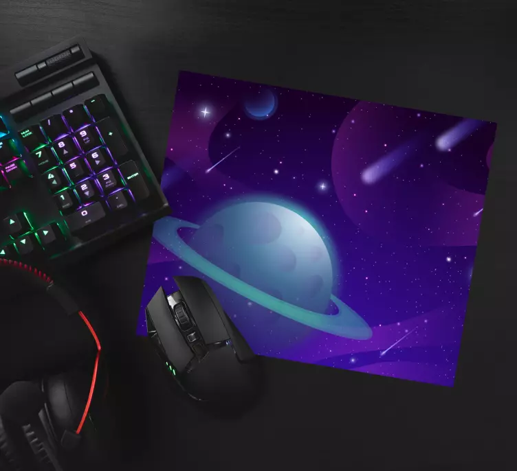 Gaming mouse pad galaxy planet exploration - TenStickers