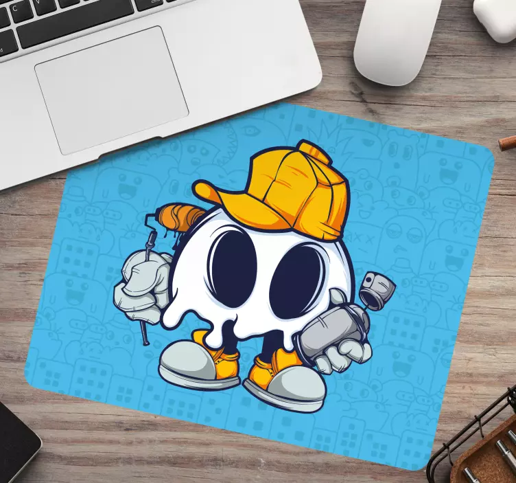 Gaming mouse pad ghost worker character - TenStickers