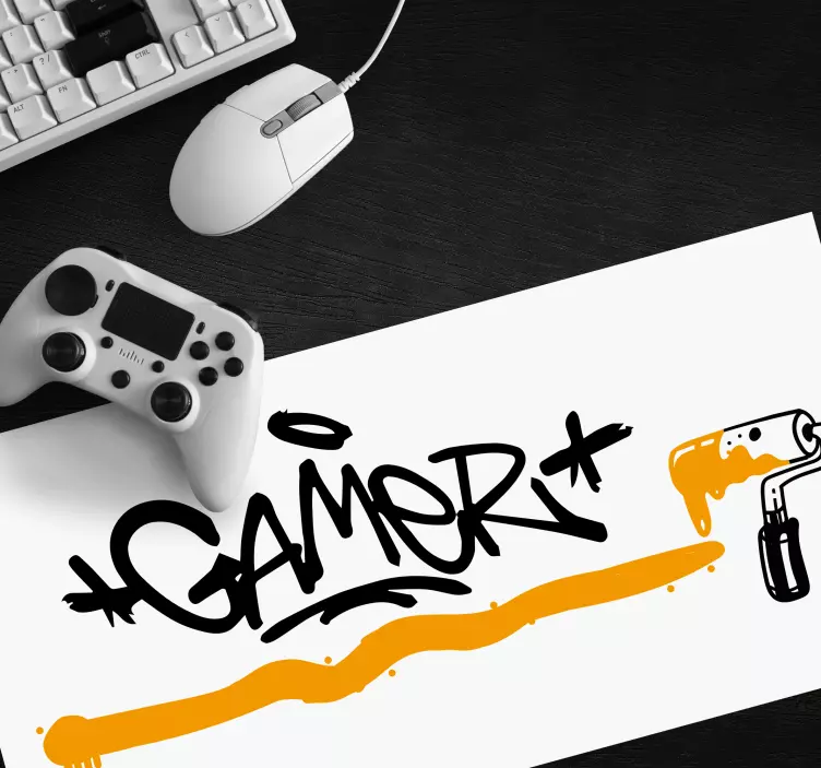 Gaming mouse pad graffiti gamer statement - TenStickers