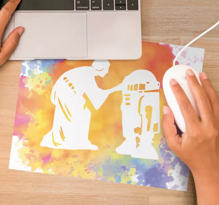 Gaming mouse pad iconic robot interaction - TenStickers