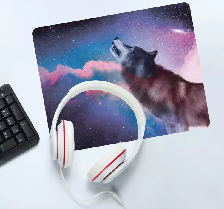 Gaming mouse pad majestic wolf howling - TenStickers
