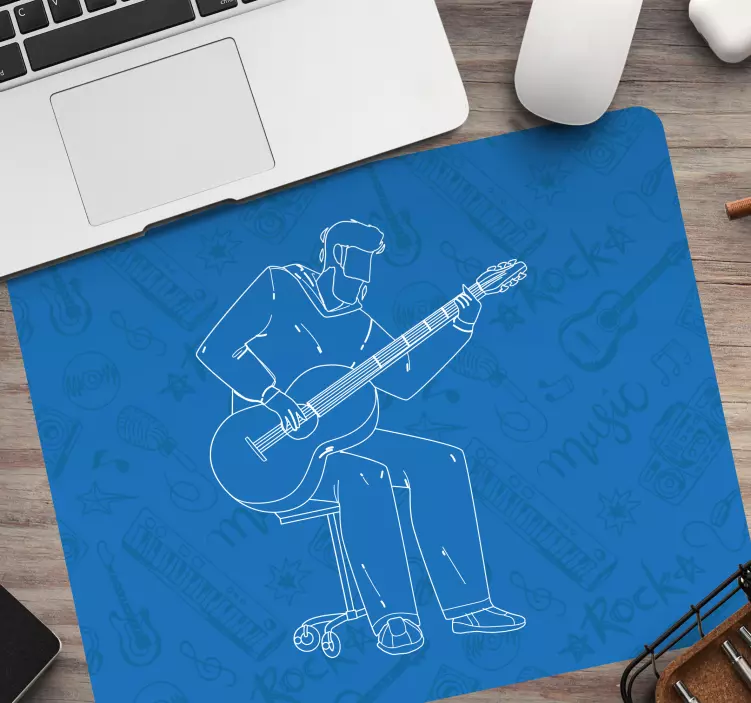 Gaming mouse pad musician playing guitar - TenStickers
