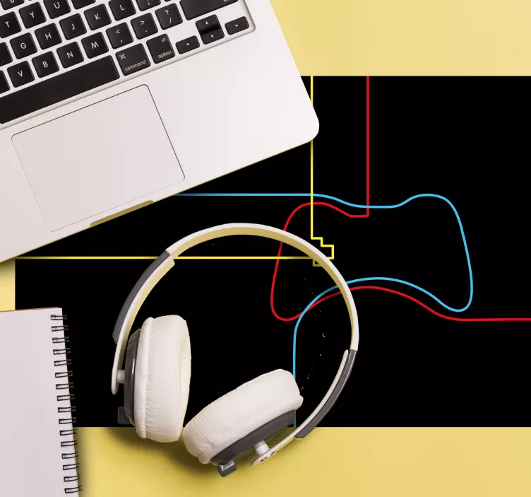 Gaming mouse pad neon controller outline - TenStickers