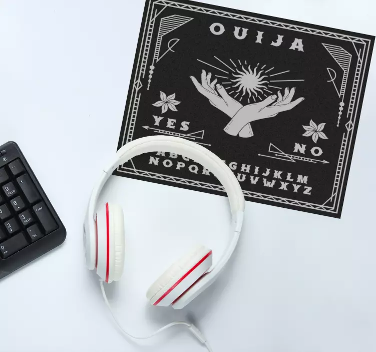 Gaming mouse pad ouija board hands design - TenStickers