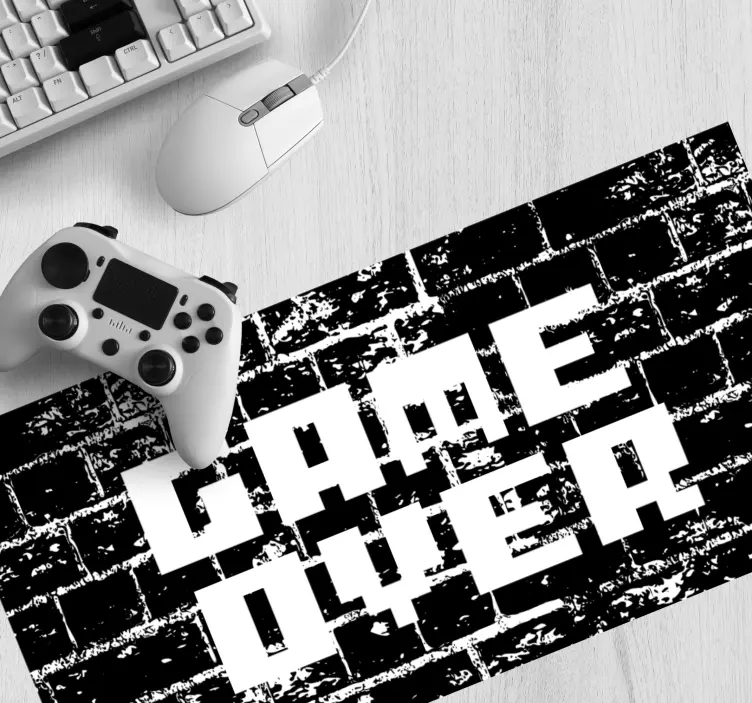 Gaming mouse pad pixelated game over design - TenStickers