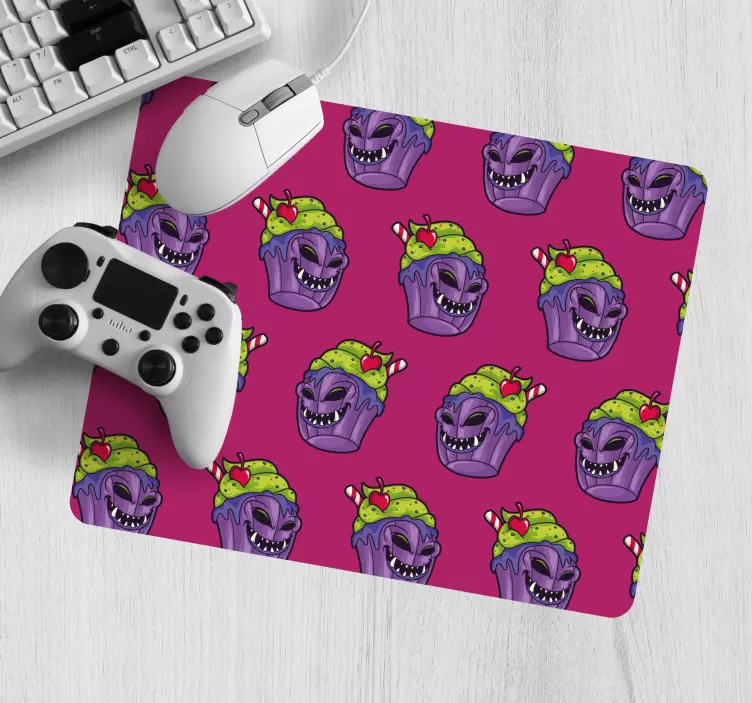 Gaming mouse pad playful monster cupcakes - TenStickers