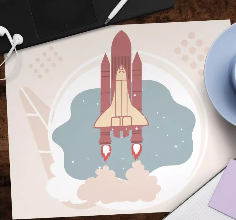 Gaming mouse pad rocket launch adventure - TenStickers