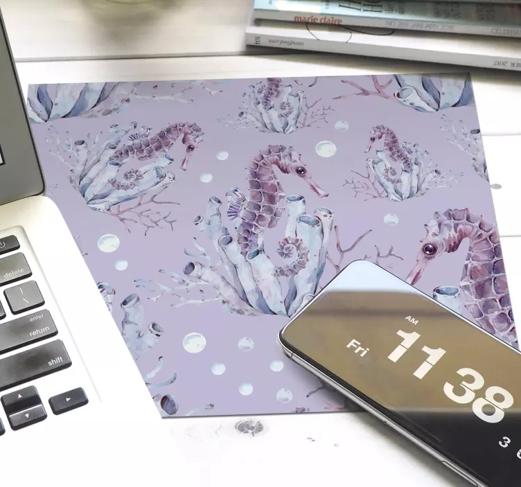 Gaming mouse pad seahorse aquatic design - TenStickers