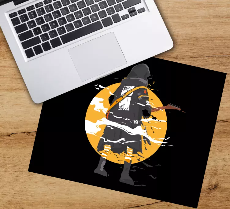 Gaming mouse pad silhouette guitarist icon - TenStickers