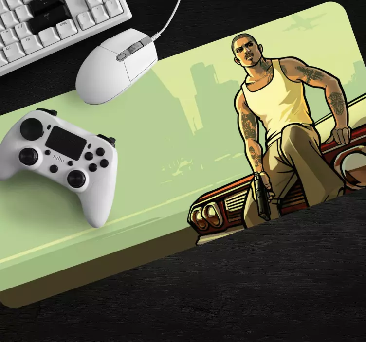 Gaming mouse pad urban character stance - TenStickers