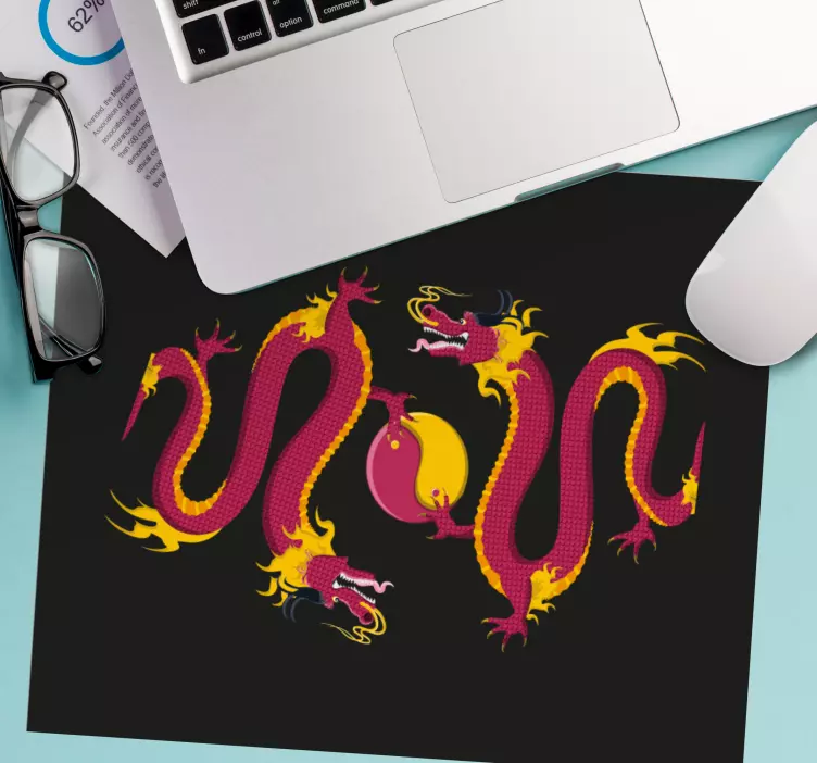 Gaming mouse pad with detailed dragon artwork - TenStickers