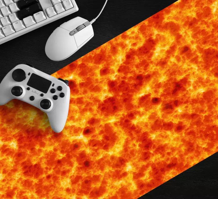 Gaming mouse pad with fiery lava texture - TenStickers