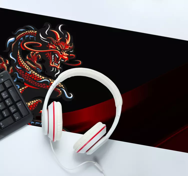 Gaming mouse pad with intense dragon artwork - TenStickers