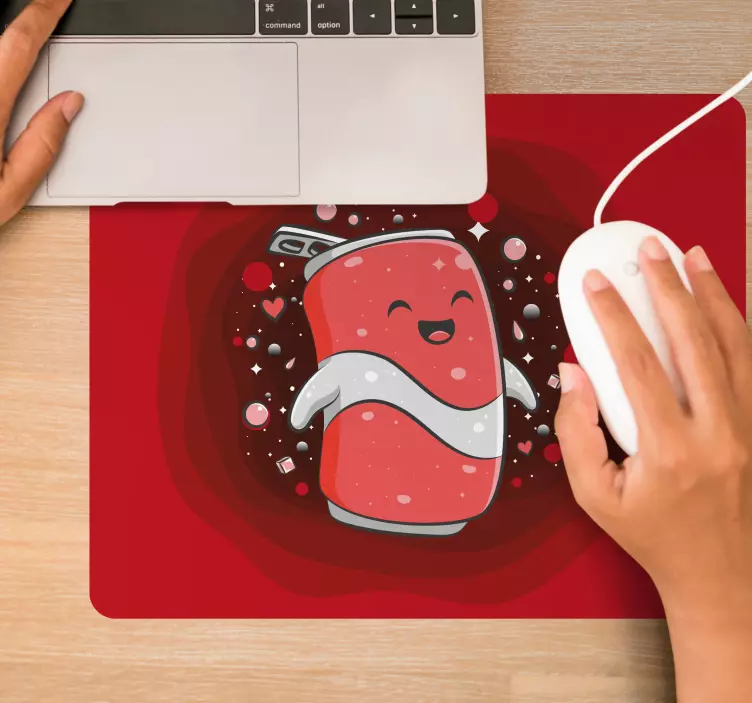 Gaming mouse pad with joyful soda character - TenStickers