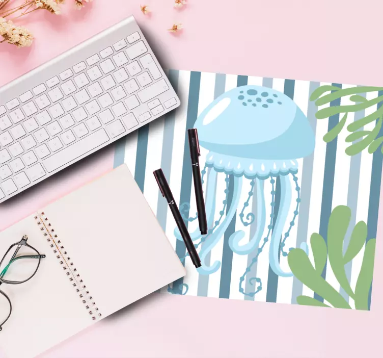 Gaming mouse pad with playful jellyfish design - TenStickers