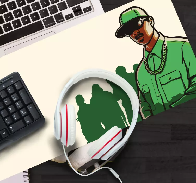 Gaming mouse pad with stylized character silhouette - TenStickers