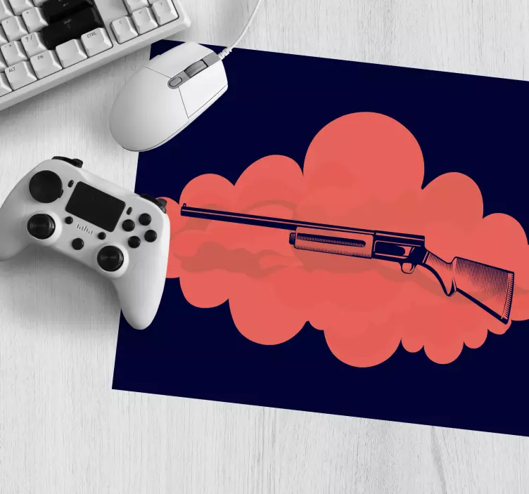 Gaming mouse pad with stylized gun artwork - TenStickers