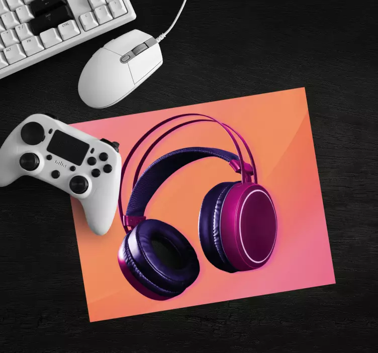 Gaming mouse pad with trendy headphone design - TenStickers