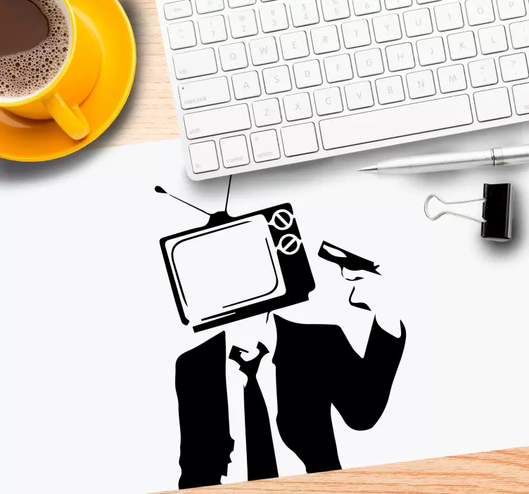 Gaming mouse pad with tv head design - TenStickers