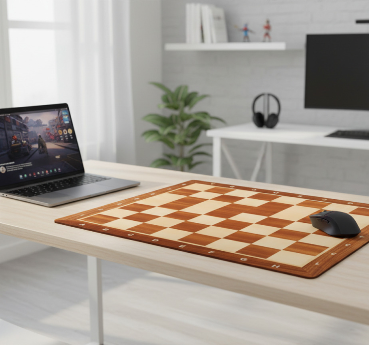 Gaming mouse pad wooden chessboard - TenStickers