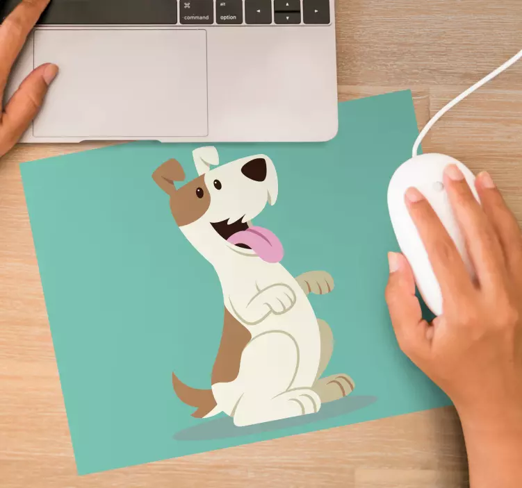 Happy cartoon pup gaming mouse pad - TenStickers