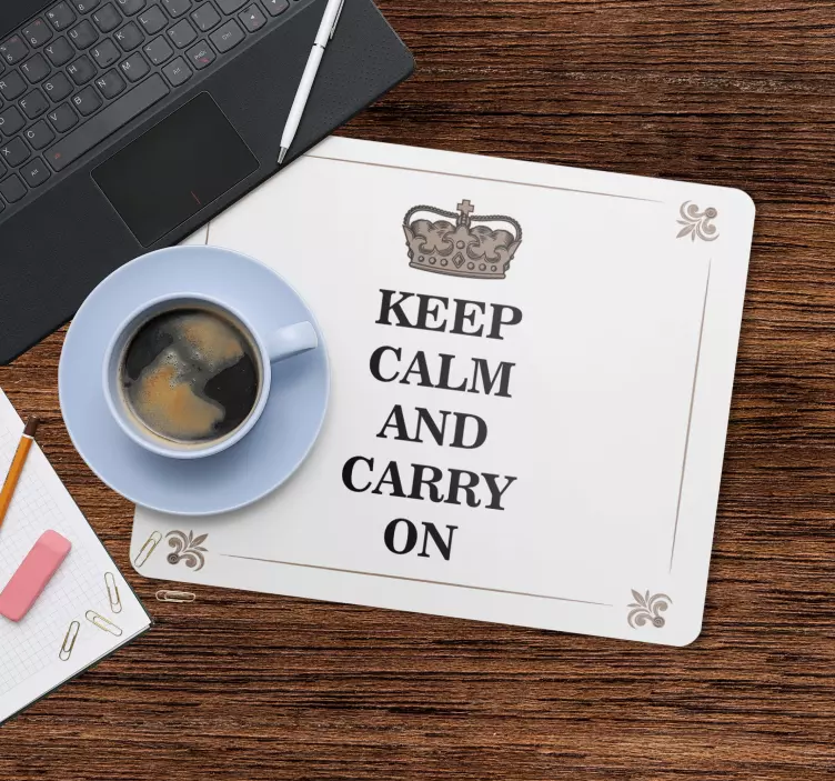 Keep calm and carry on custom mousepad - TenStickers