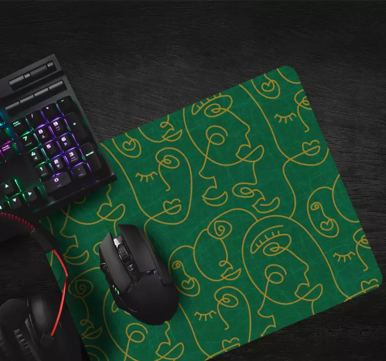 Mouse pad patterns abstract line faces - TenStickers