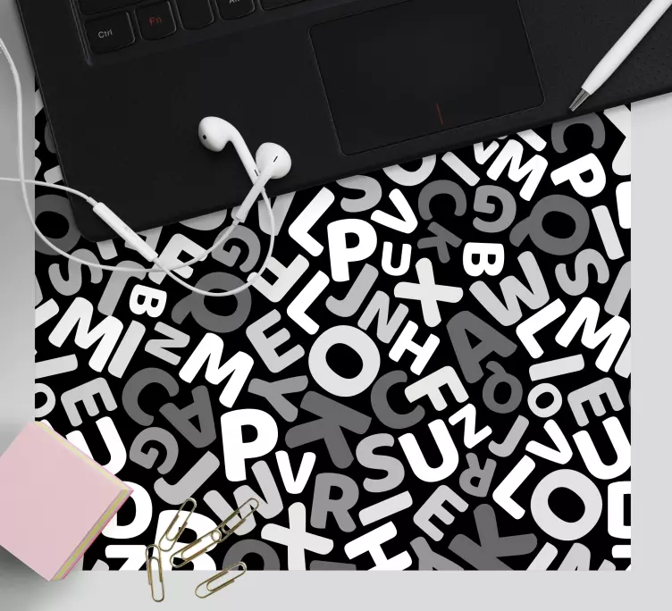 Mouse pad patterns abstract monochrome letters - TenStickers