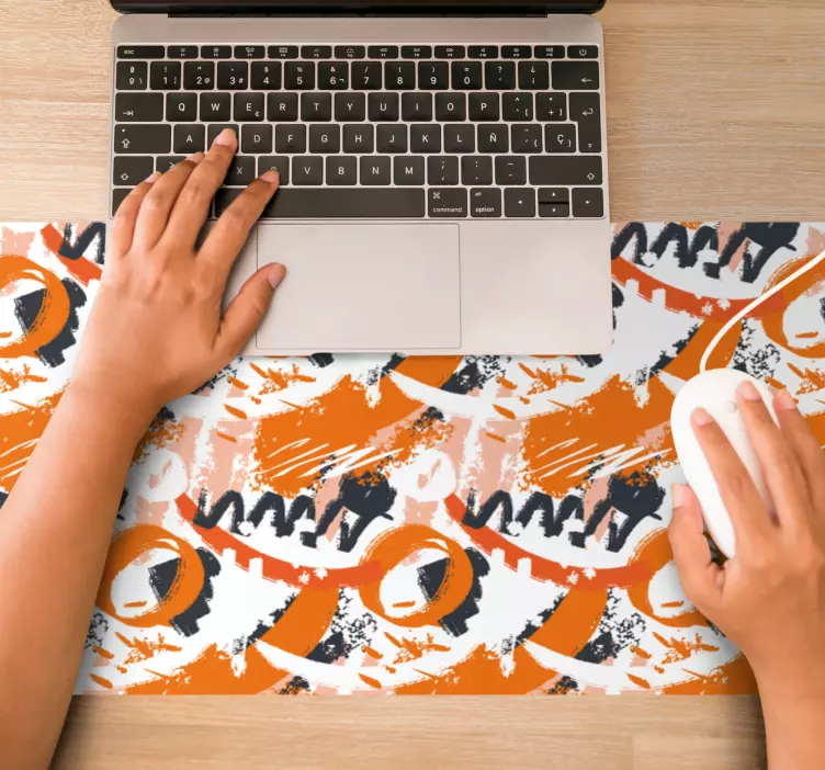 Mouse pad patterns abstract orange shapes - TenStickers