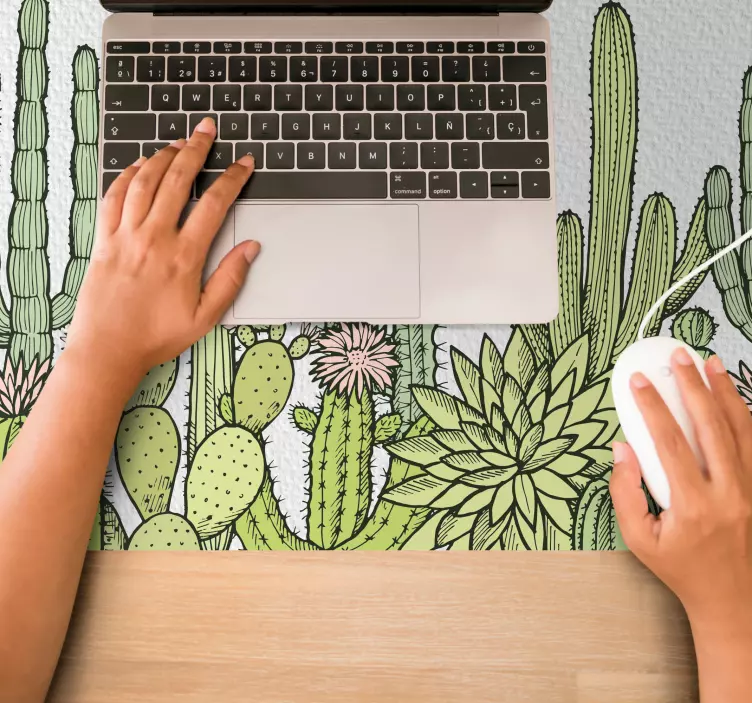Mouse pad patterns cactus pattern illustration - TenStickers