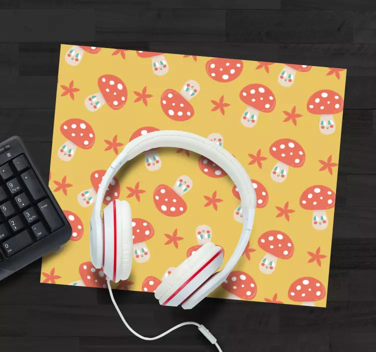 Mouse pad patterns cheerful mushroom design - TenStickers