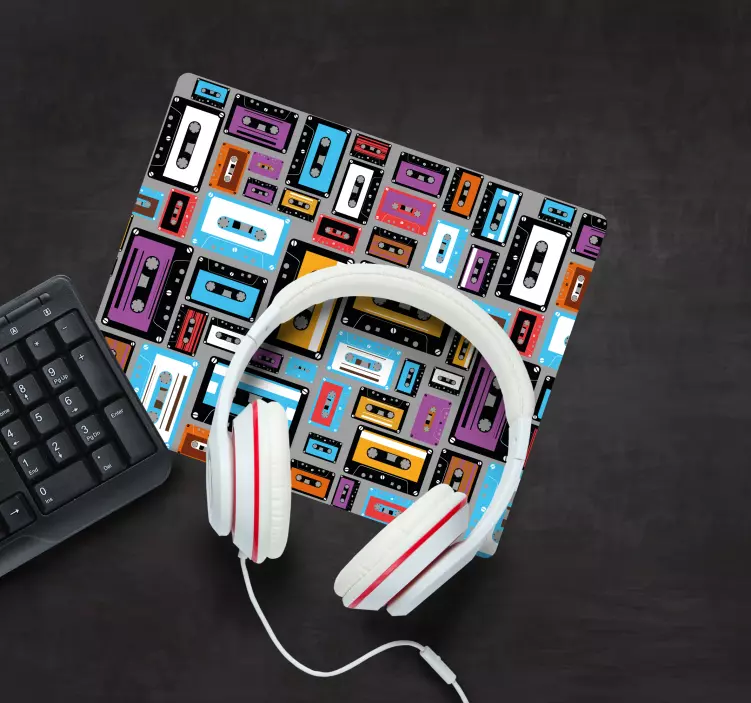 Mouse pad patterns colorful cassette arrangement - TenStickers