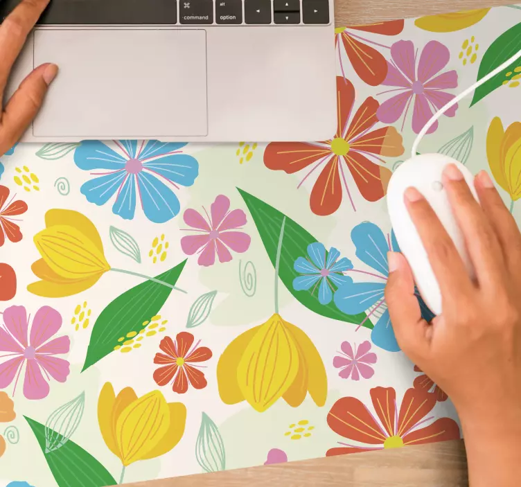 Mouse pad patterns colorful floral display - TenStickers