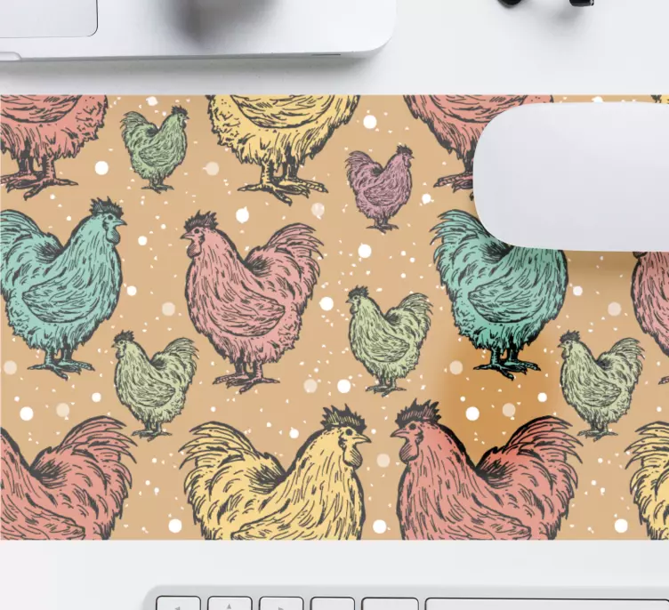 Mouse pad patterns colorful hen design - TenStickers