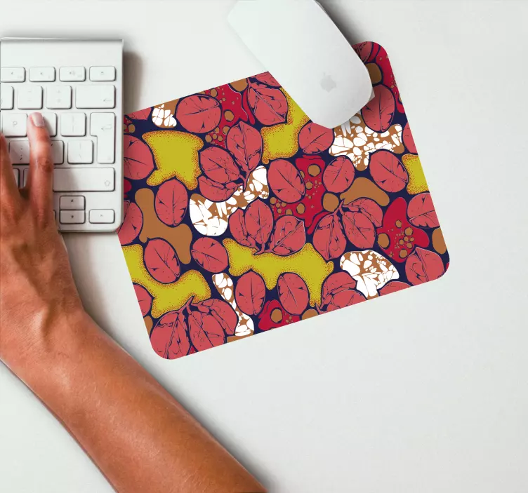 Mouse pad patterns colorful leaf designs - TenStickers