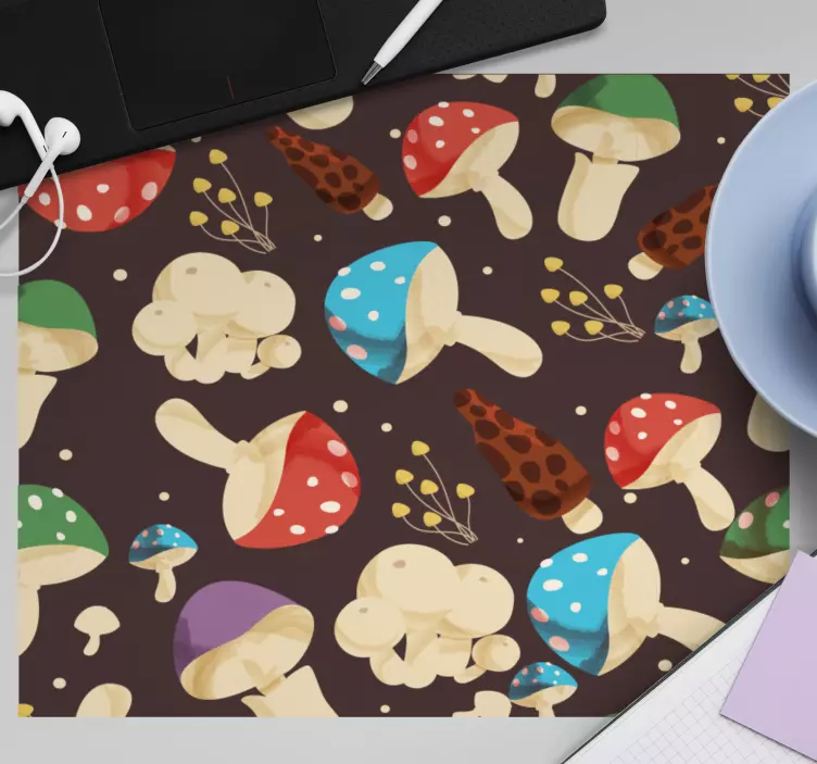 Mouse pad patterns colorful mushroom design - TenStickers