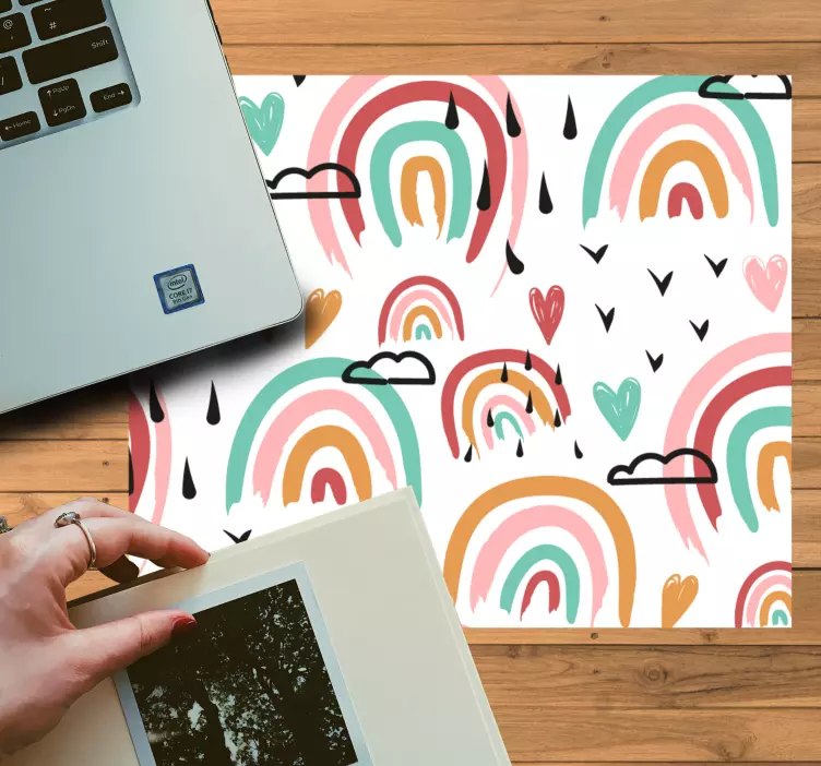 Mouse pad patterns colorful rainbow overlays - TenStickers