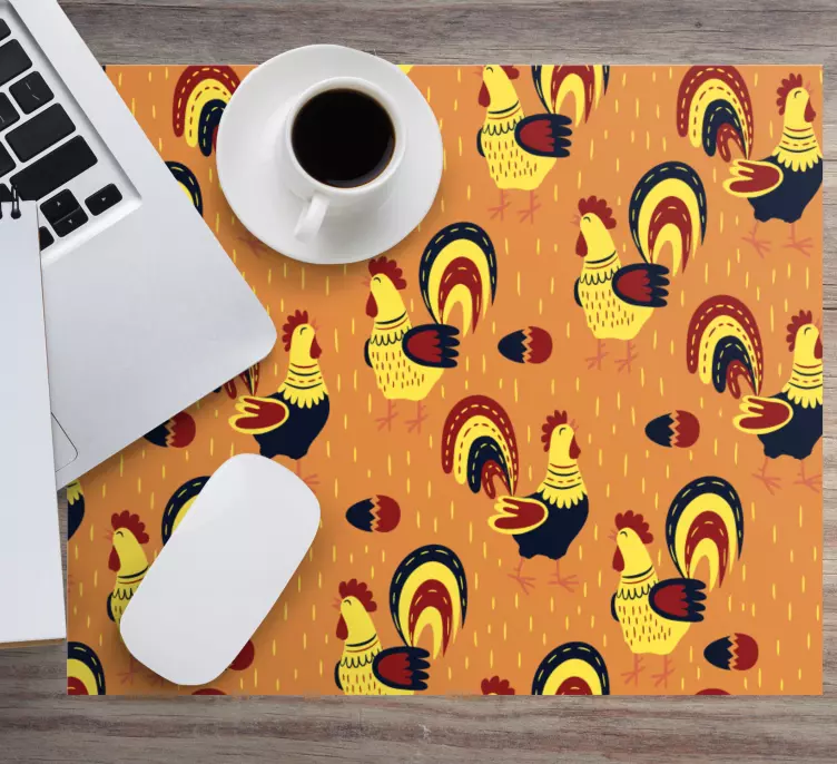 Mouse pad patterns colorful rooster design - TenStickers